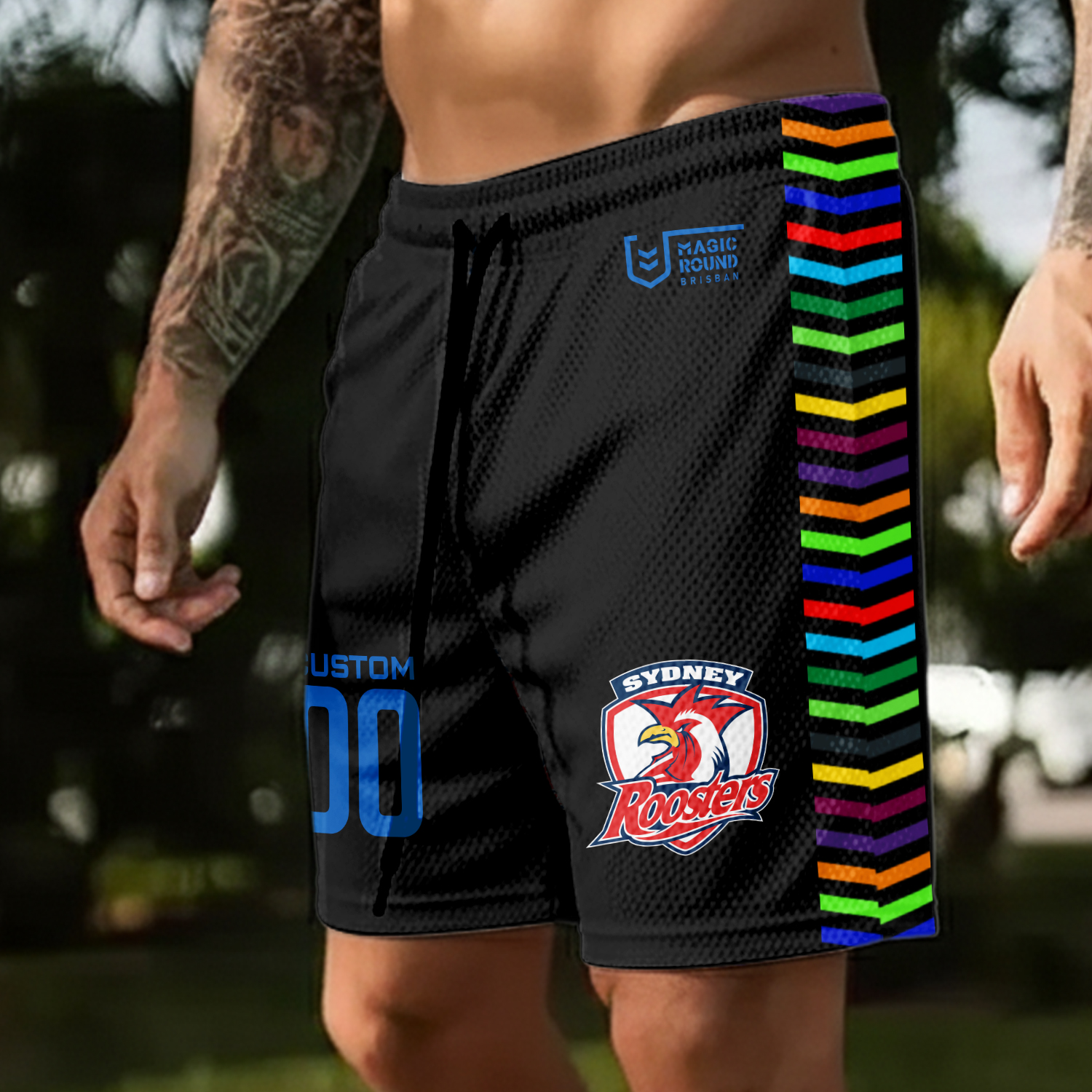 Auspiritmerch Sydney Roosters x Magic Round Personalized Short Pants Gift For Fans