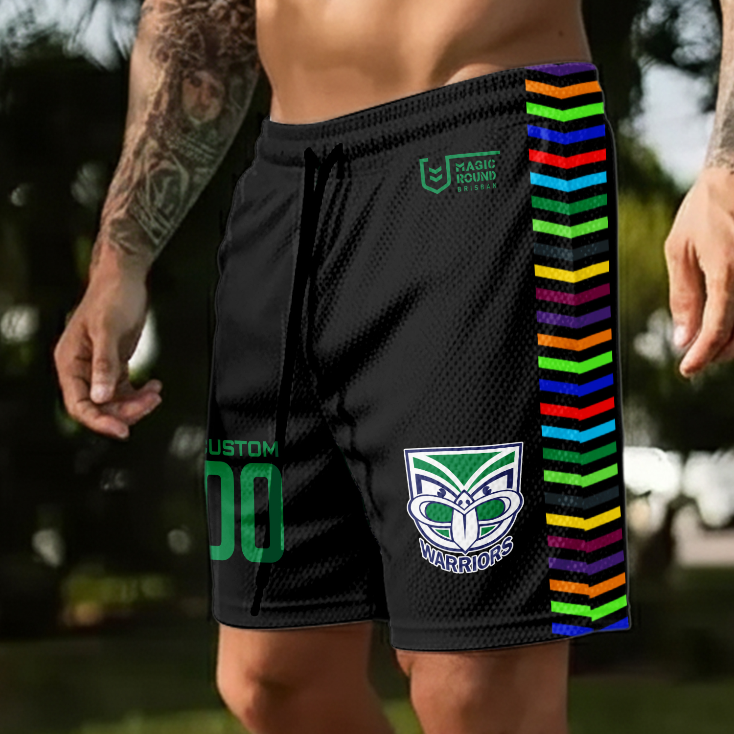 Auspiritmerch New Zealand Warriors x Magic Round Personalized Short Pants Gift For Fans