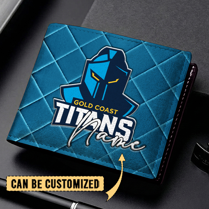 Auspiritmerch Gold Coast Titans Personalized Leather Wallet Gift For Fans