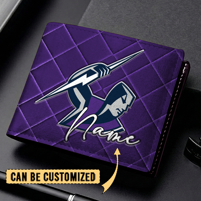 Auspiritmerch Melbourne Storm Personalized Leather Wallet Gift For Fans