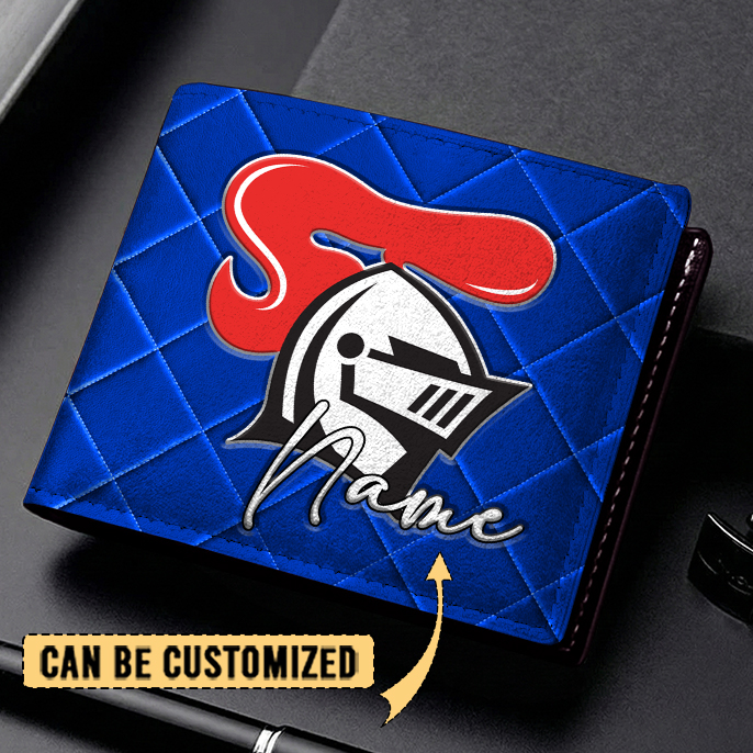 Auspiritmerch Newcastle Knights Personalized Leather Wallet Gift For Fans
