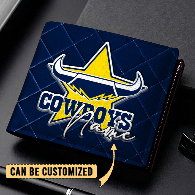 Auspiritmerch North Queensland Cowboys Personalized Leather Wallet Gift For Fans