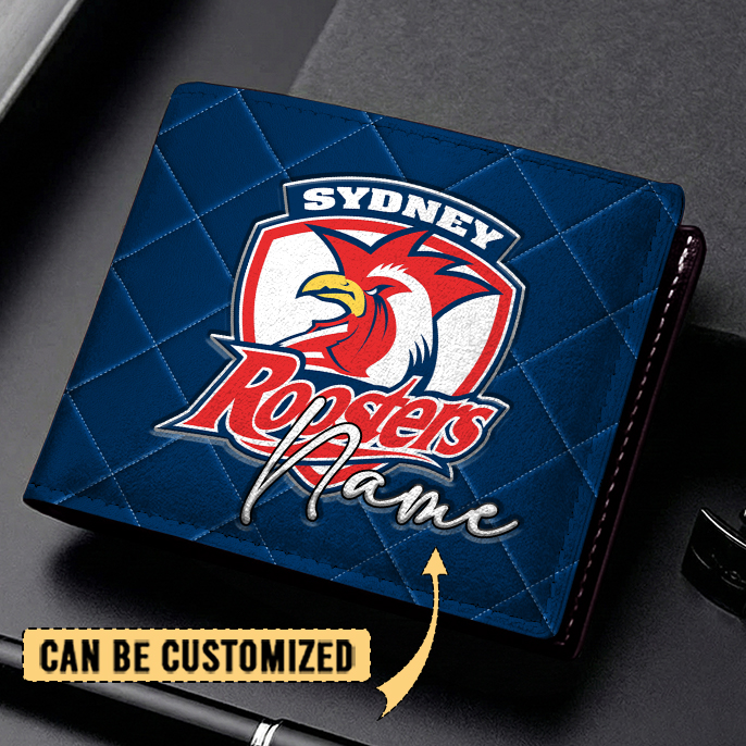 Auspiritmerch Sydney Roosters Personalized Leather Wallet Gift For Fans