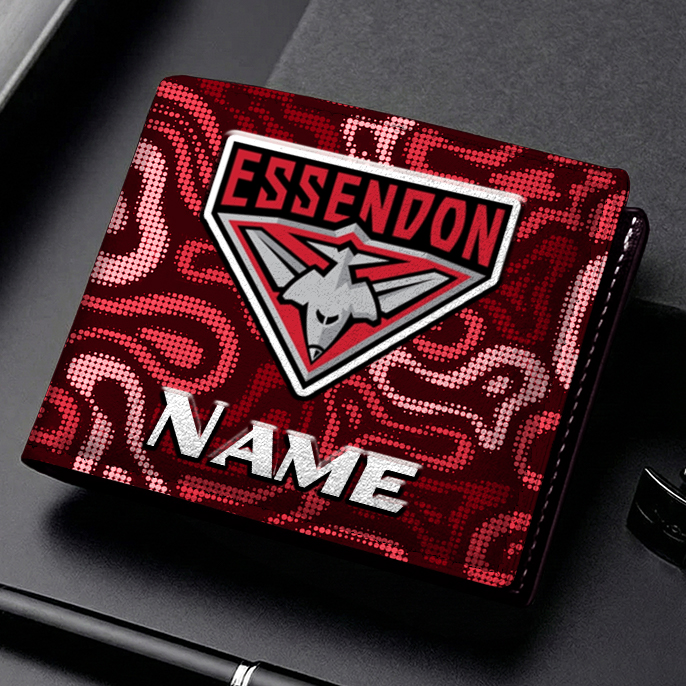 Auspiritmerch Essendon Personalized Leather Wallet Gift For Fans