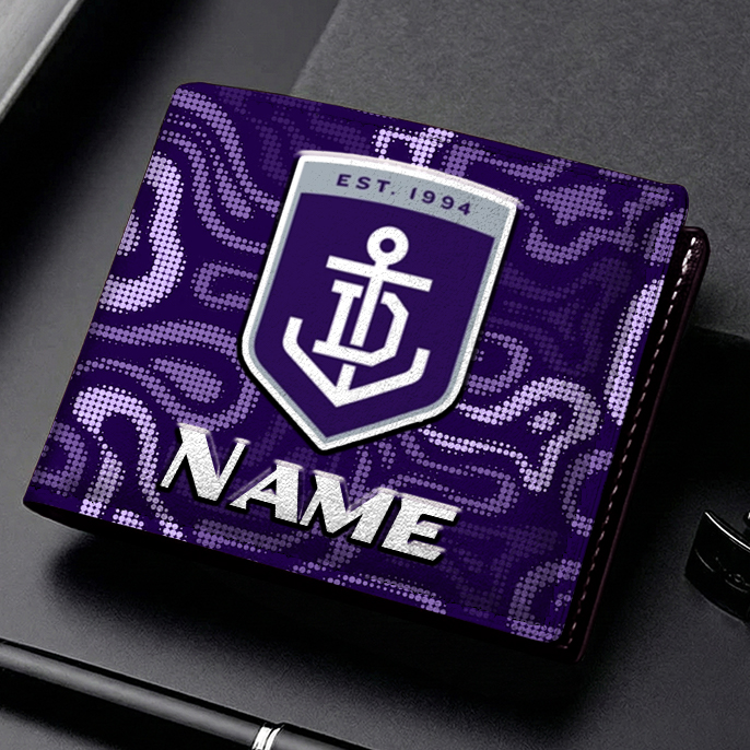 Auspiritmerch Fremantle Dockers Personalized Leather Wallet Gift For Fans