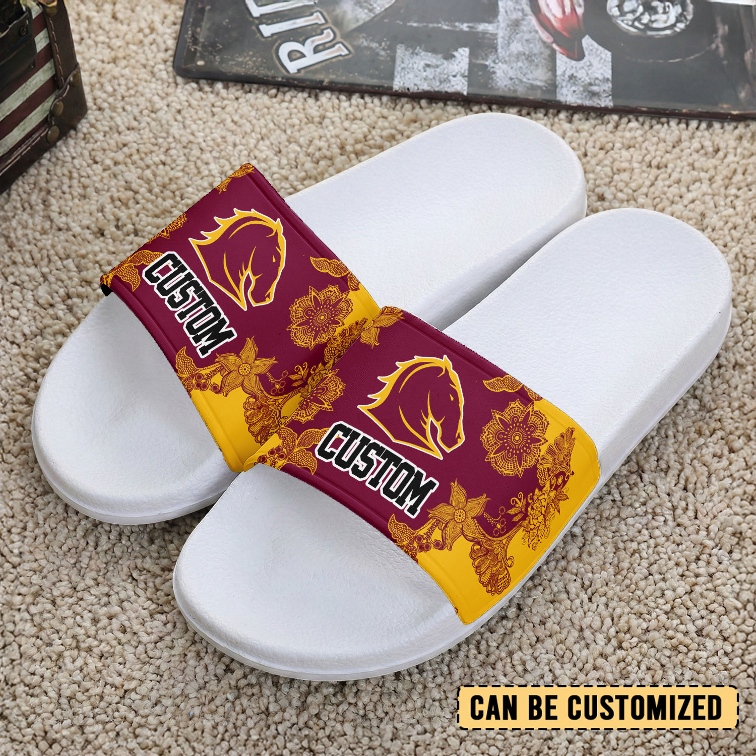 Auspiritmerch Brisbane Broncos Personalized Sports Slippers Gift For Fans