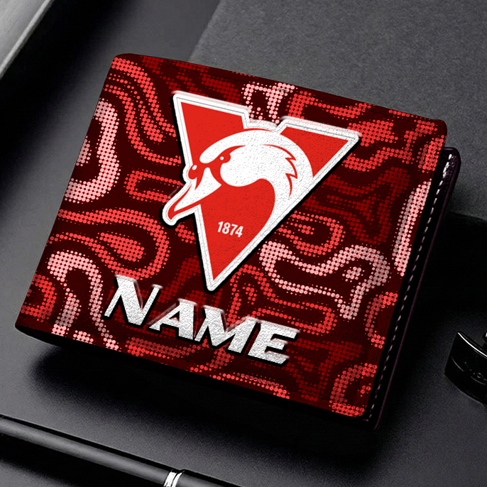 Auspiritmerch Sydney Swans Personalized Leather Wallet Gift For Fans