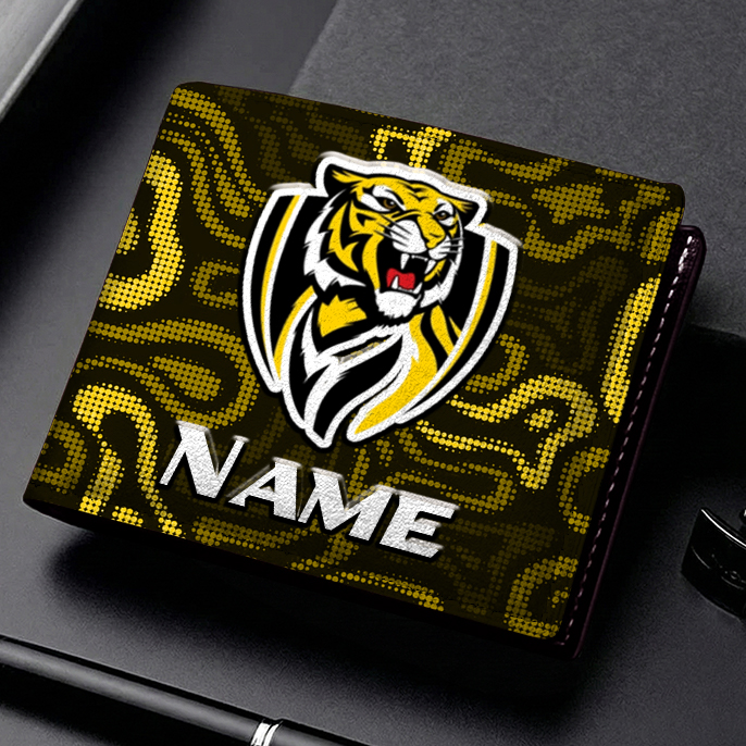 Auspiritmerch Richmond Tigers Personalized Leather Wallet Gift For Fans
