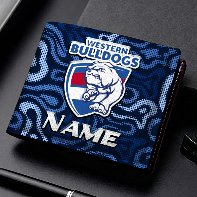 Auspiritmerch Western Bulldogs Personalized Leather Wallet Gift For Fans