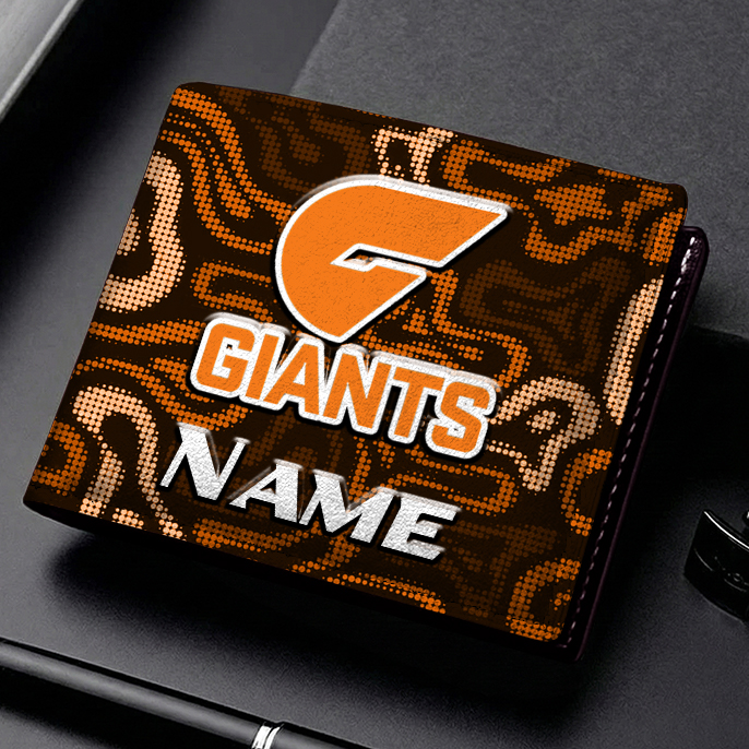 Auspiritmerch GWS Giants Personalized Leather Wallet Gift For Fans