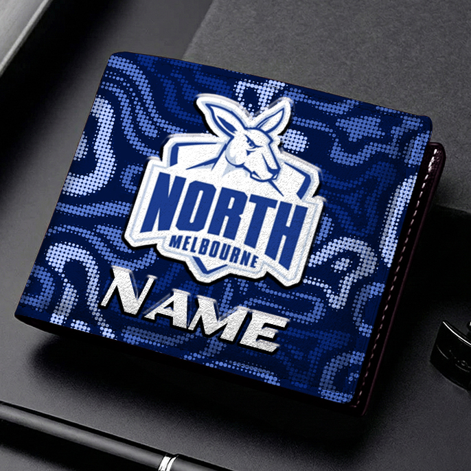 Auspiritmerch North Melbourne Personalized Leather Wallet Gift For Fans