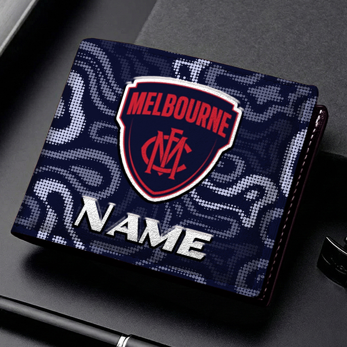 Auspiritmerch Melbourne Demons Personalized Leather Wallet Gift For Fans