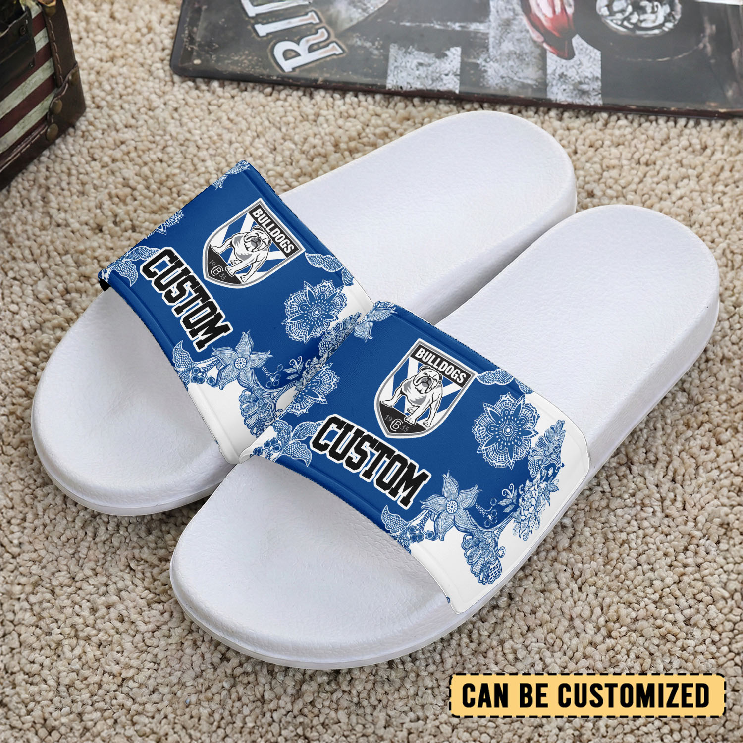 Auspiritmerch Canterbury-Bankstown Bulldogs Personalized Sports Slippers Gift For Fans