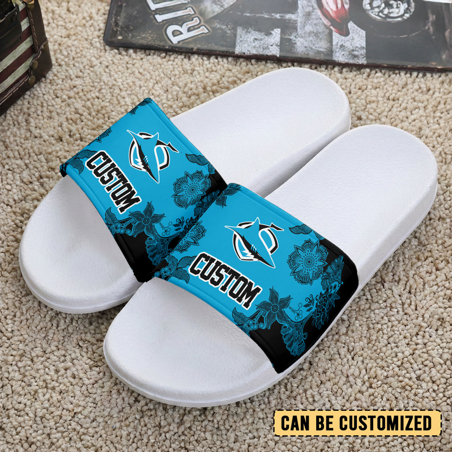 Auspiritmerch Cronulla-Sutherland Sharks Personalized Sports Slippers Gift For Fans