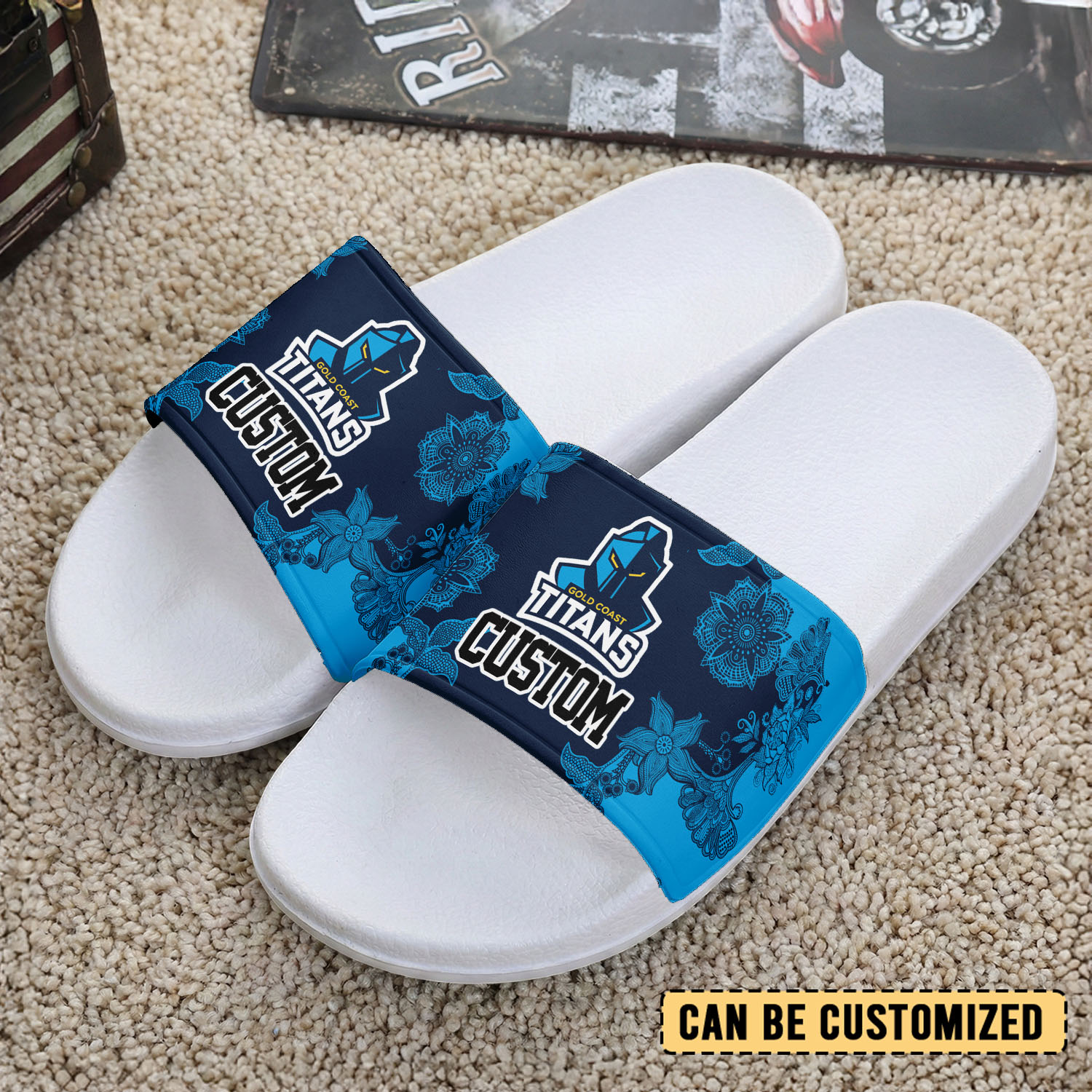Auspiritmerch Gold Coast Titans Personalized Sports Slippers Gift For Fans