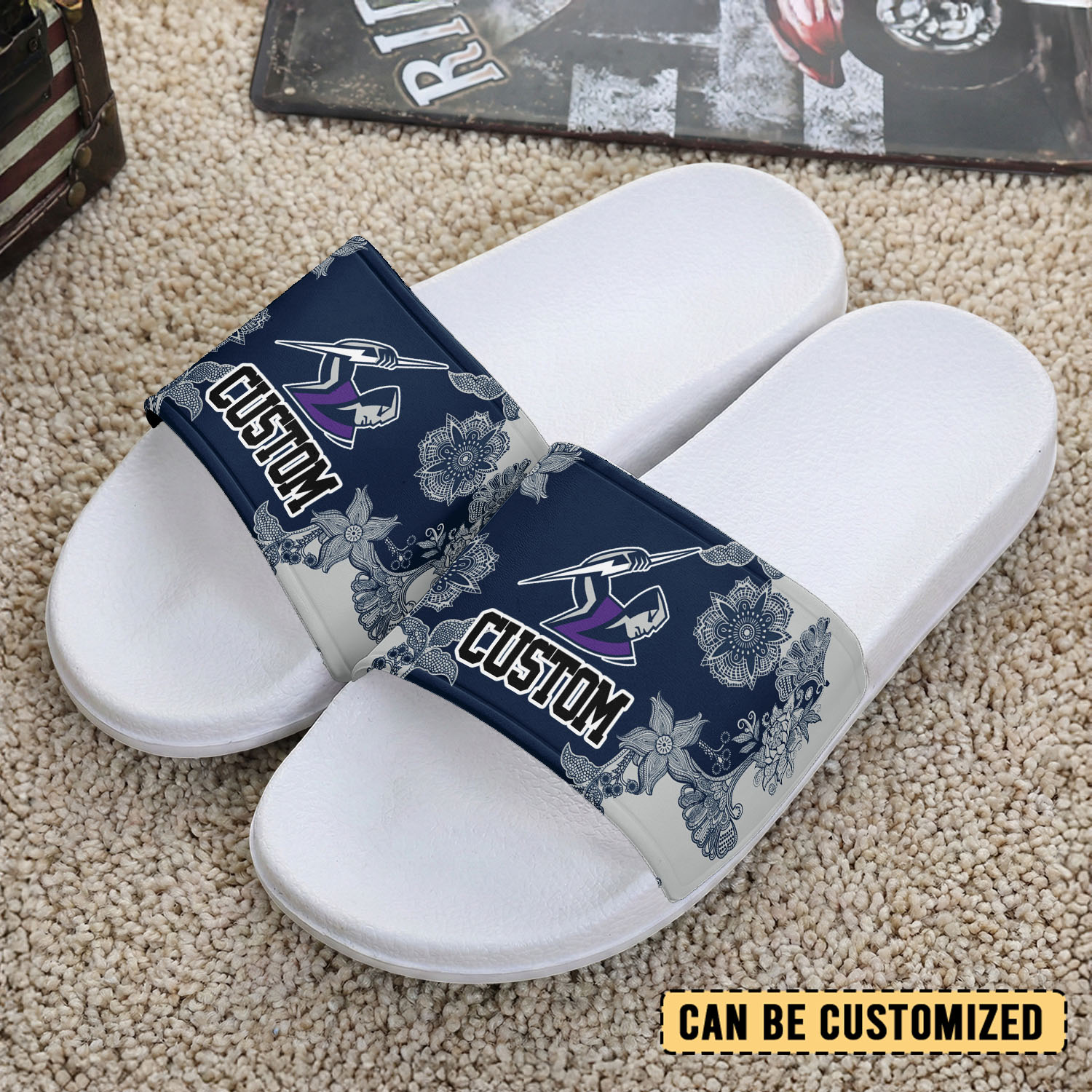 Auspiritmerch Melbourne Storm Personalized Sports Slippers Gift For Fans