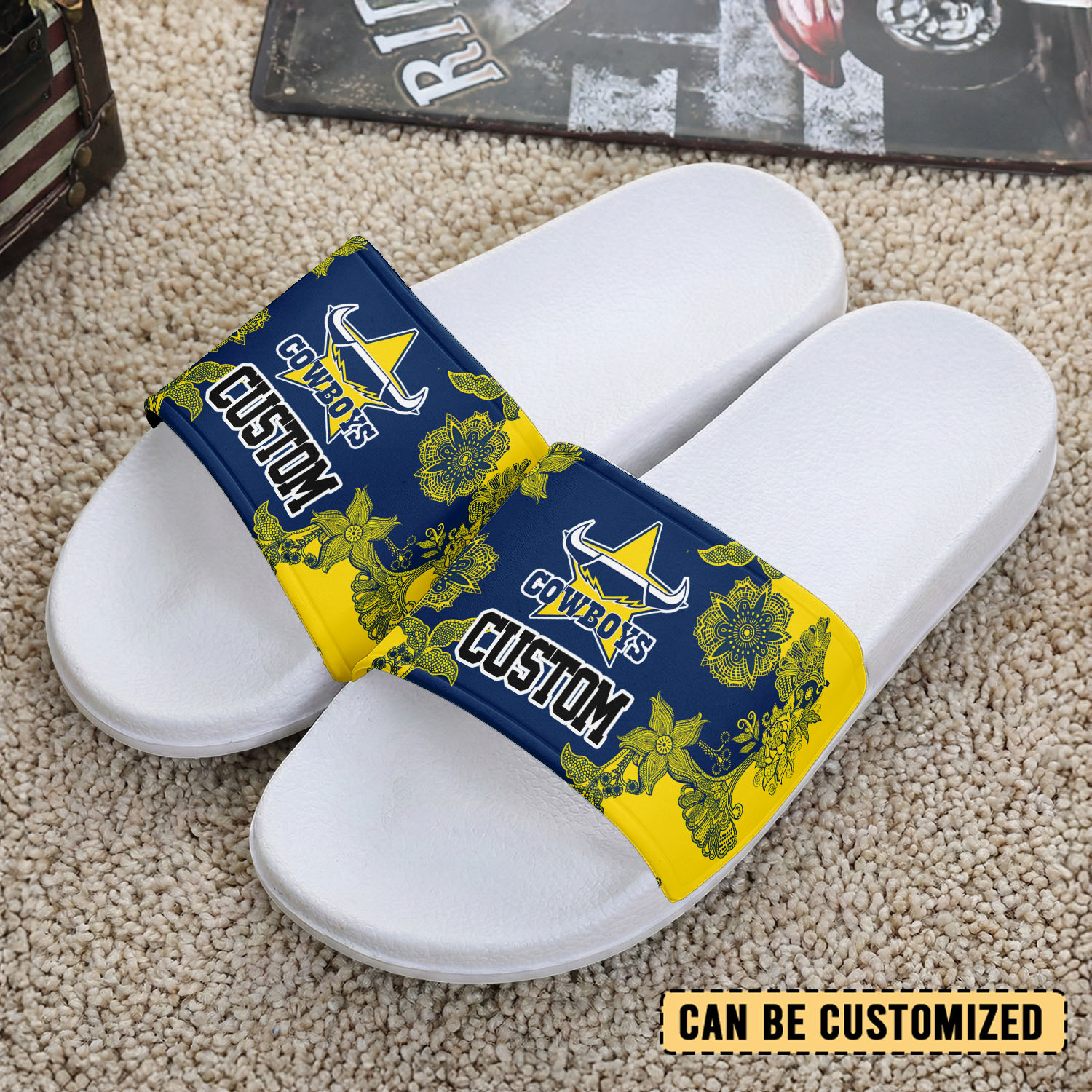 Auspiritmerch North Queensland Cowboys Personalized Sports Slippers Gift For Fans