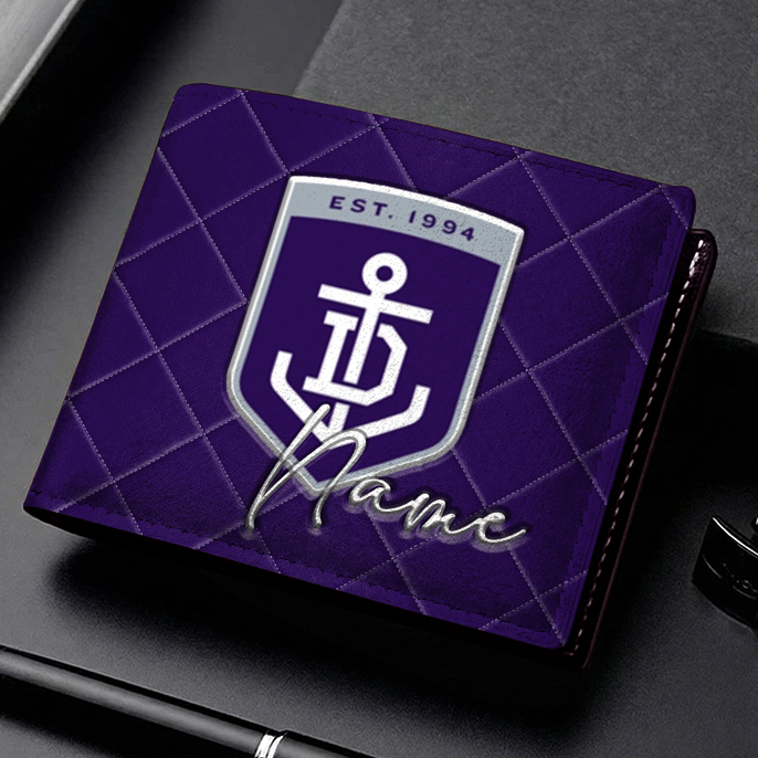 Auspiritmerch Fremantle Dockers Personalized Leather Wallet Gift For Fans