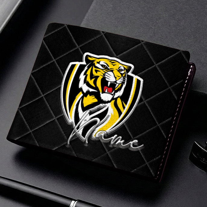 Auspiritmerch Richmond Tigers Personalized Leather Wallet Gift For Fans