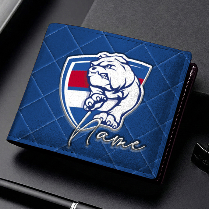 Auspiritmerch Western Bulldogs Personalized Leather Wallet Gift For Fans