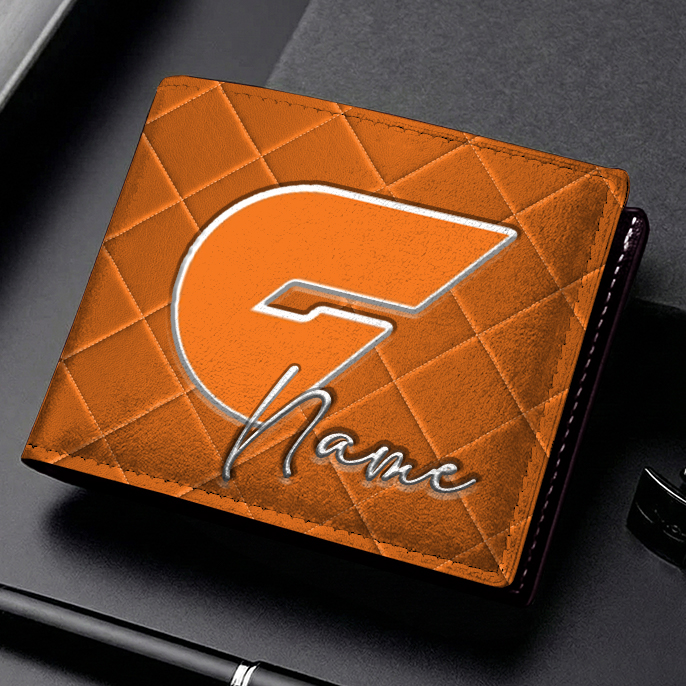 Auspiritmerch GWS Giants Personalized Leather Wallet Gift For Fans