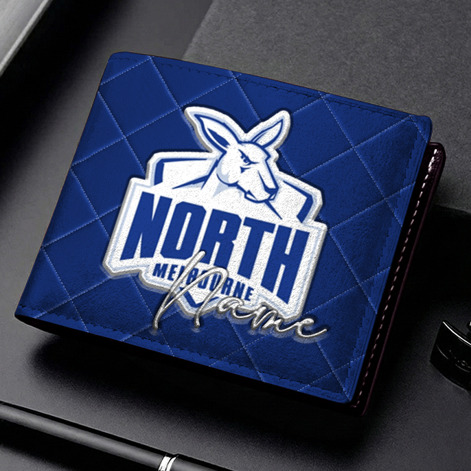 Auspiritmerch North Melbourne Personalized Leather Wallet Gift For Fans