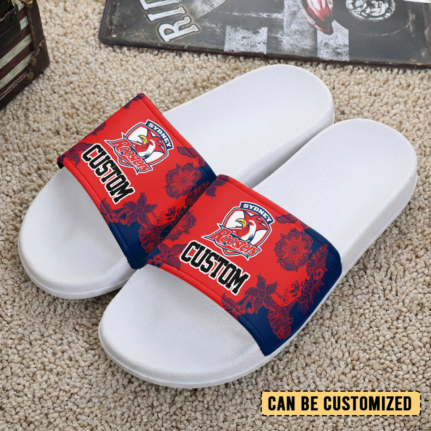 Auspiritmerch Sydney Roosters Personalized Sports Slippers Gift For Fans
