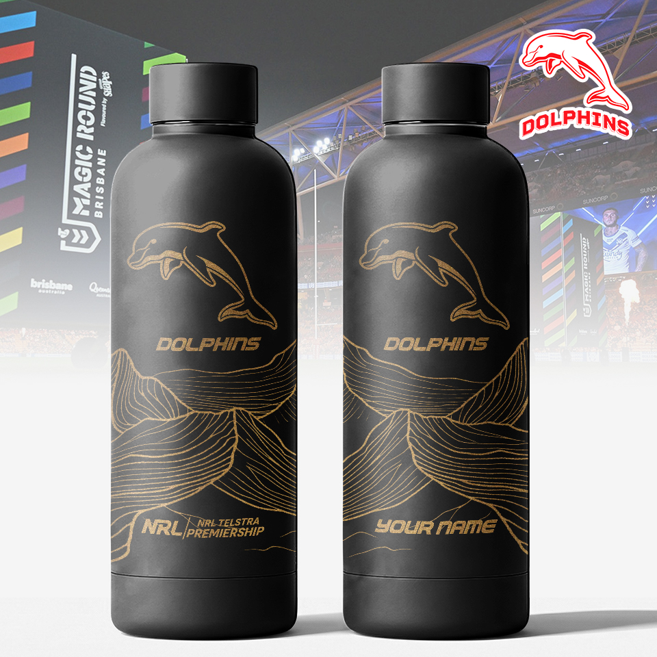 Auspiritmerch Dolphins Personalized Metal Water Bottle Gift For Fans