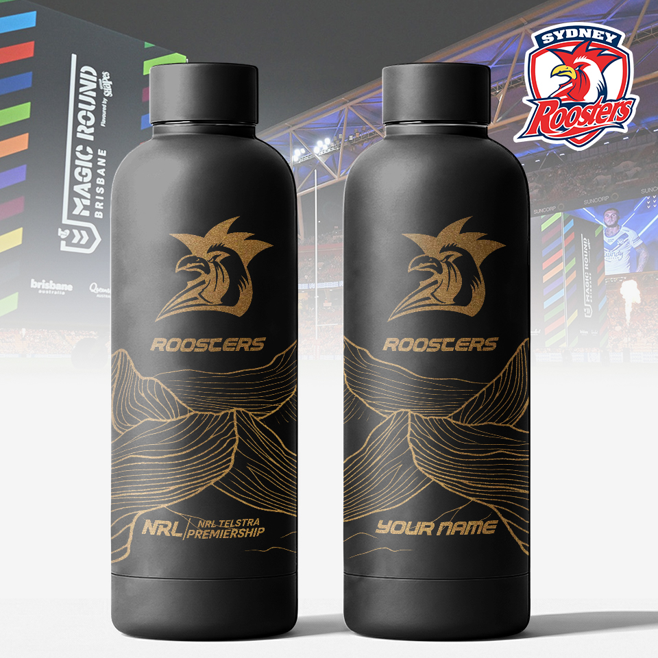 Auspiritmerch Sydney Roosters Personalized Metal Water Bottle Gift For Fans