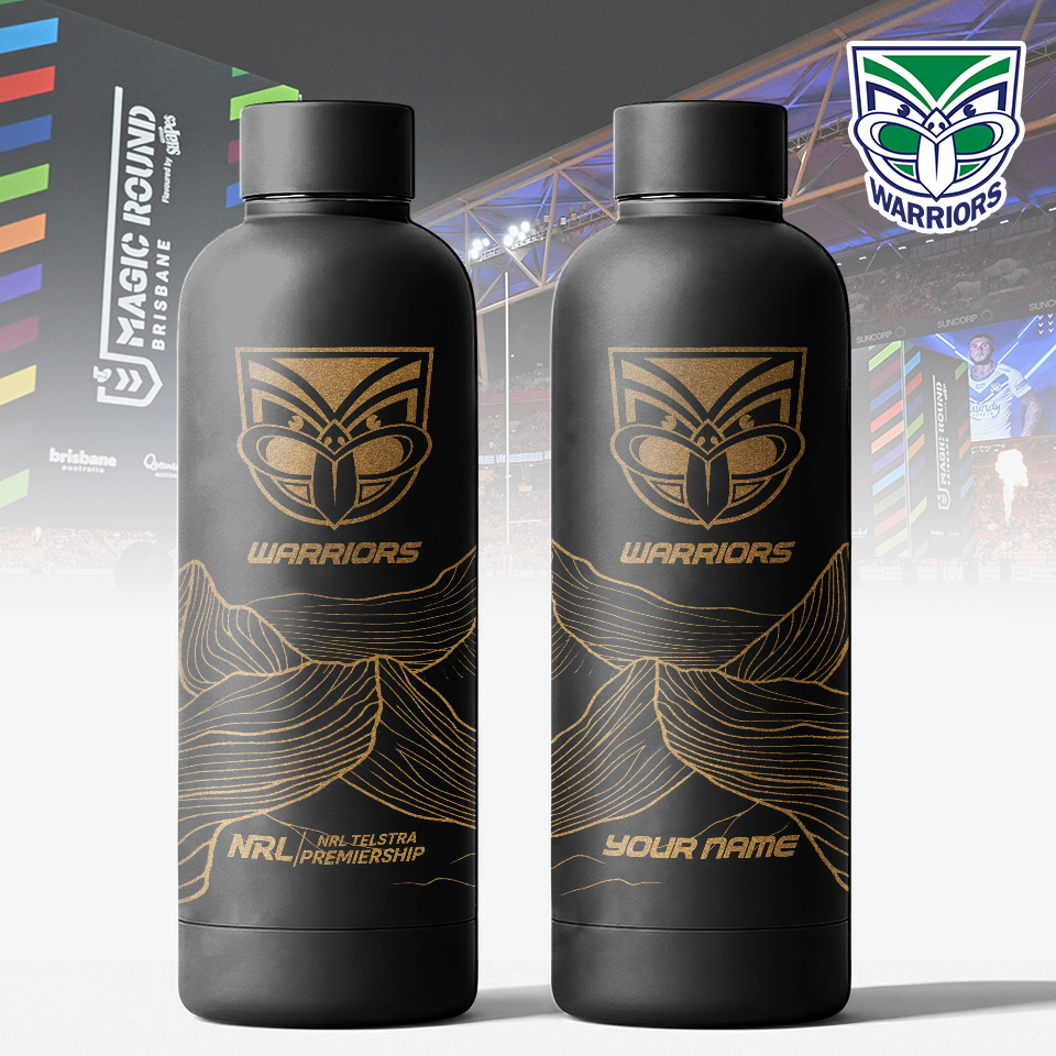 Auspiritmerch New Zealand Warriors Personalized Metal Water Bottle Gift For Fans