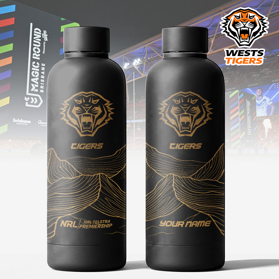 Auspiritmerch Wests Tigers Personalized Metal Water Bottle Gift For Fans