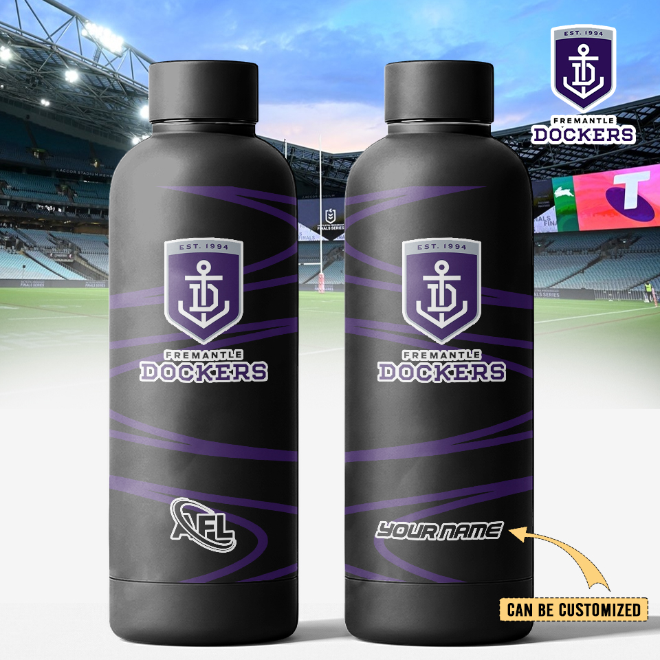 Auspiritmerch Fremantle Dockers Personalized Metal Water Bottle Gift For Fans