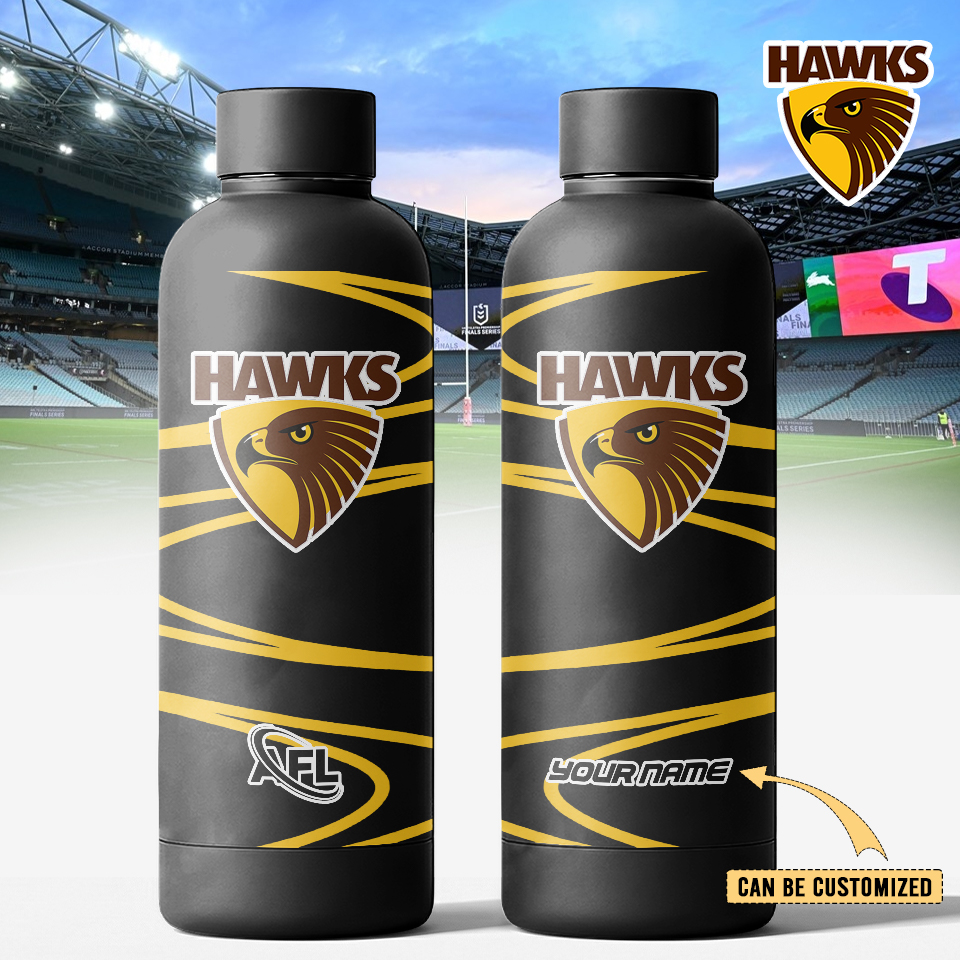 Auspiritmerch Hawthorn Hawks Personalized Metal Water Bottle Gift For Fans