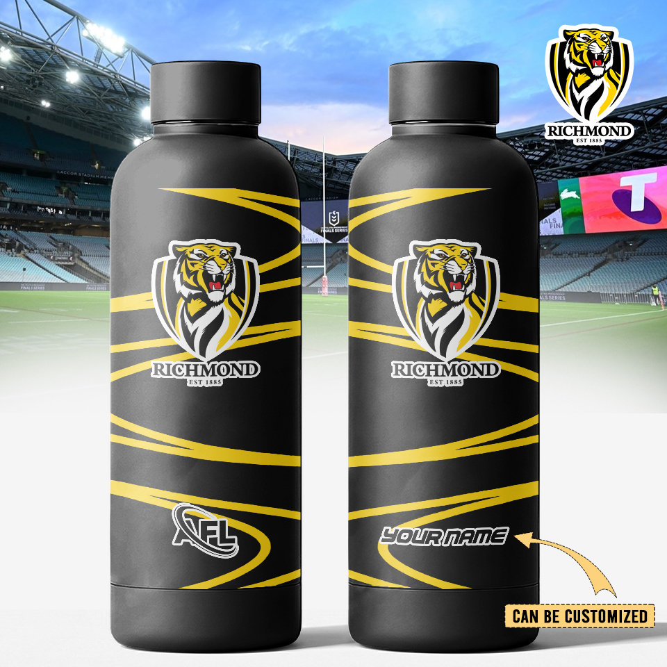 Auspiritmerch Richmond Tigers Personalized Metal Water Bottle Gift For Fans
