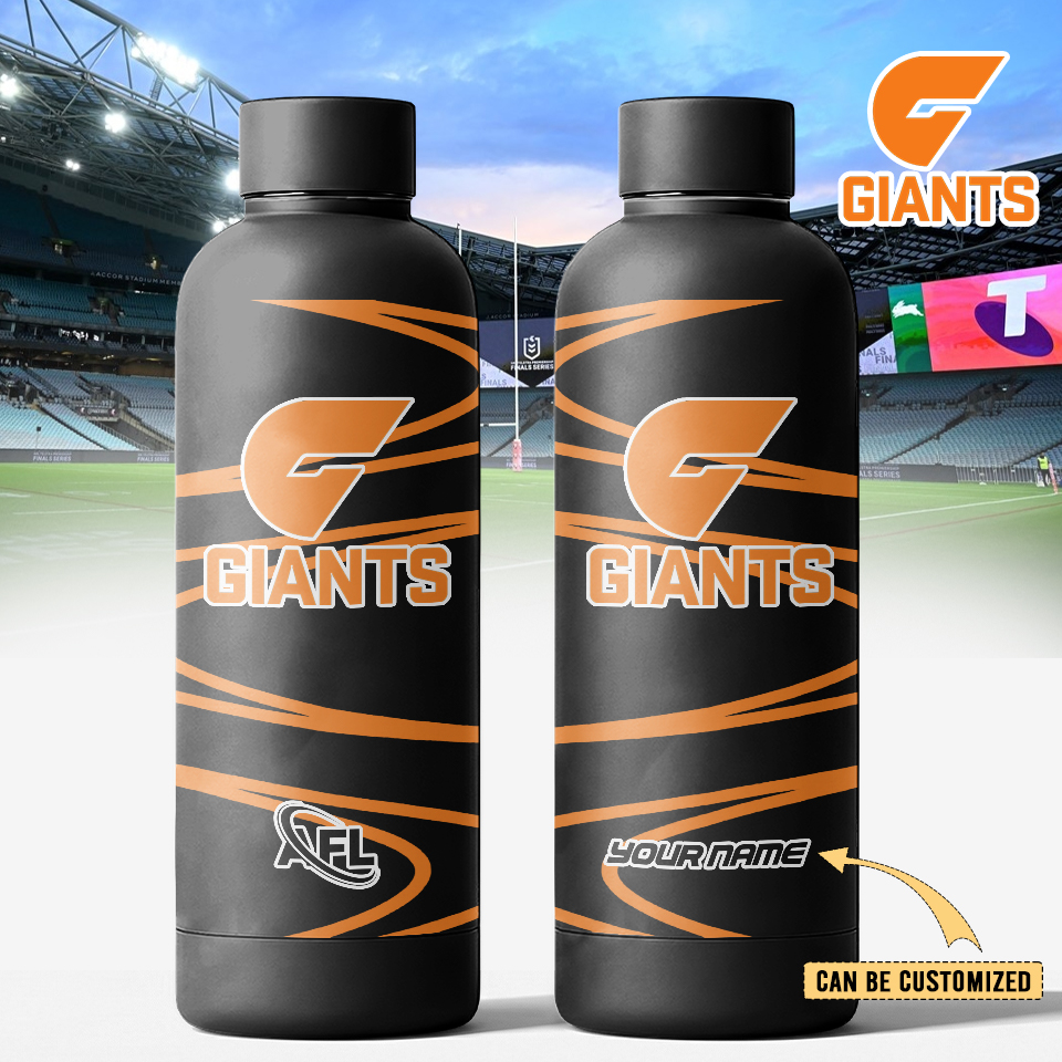 Auspiritmerch GWS Giants Personalized Metal Water Bottle Gift For Fans 