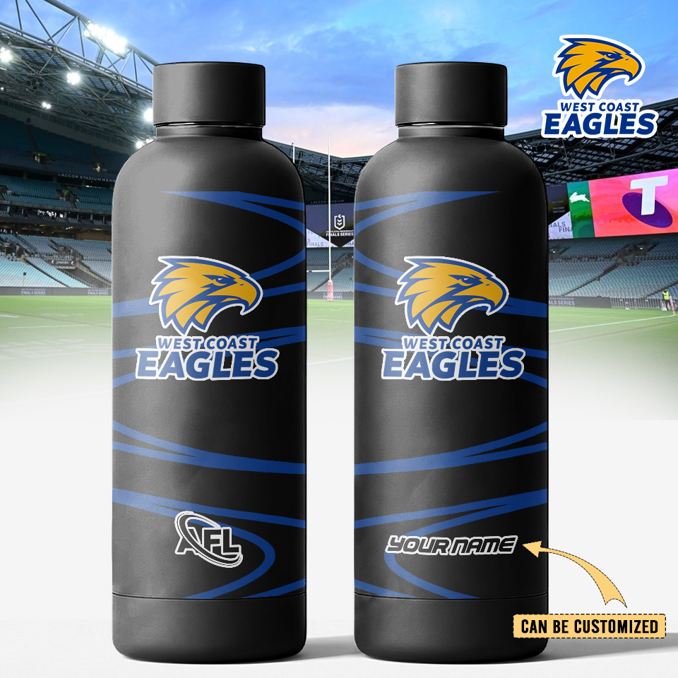 Auspiritmerch West Coast Eagles Personalized Metal Water Bottle Gift For Fans 