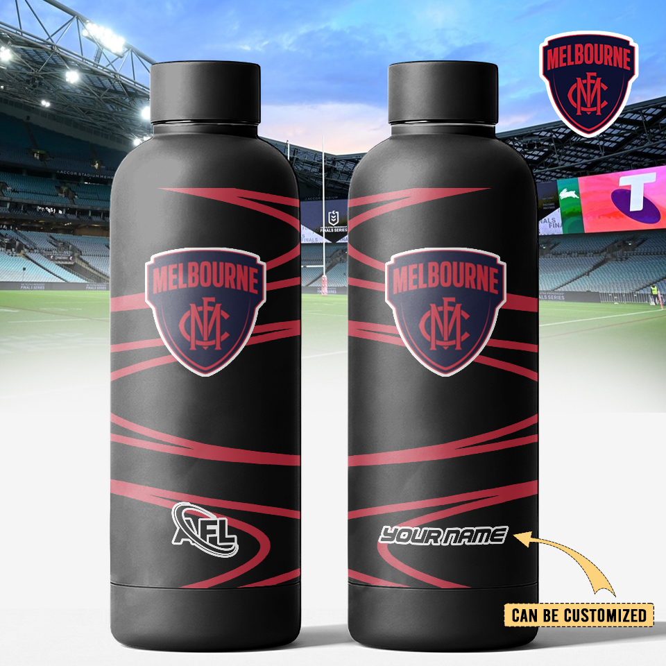 Auspiritmerch Melbourne Demons Personalized Metal Water Bottle Gift For Fans 