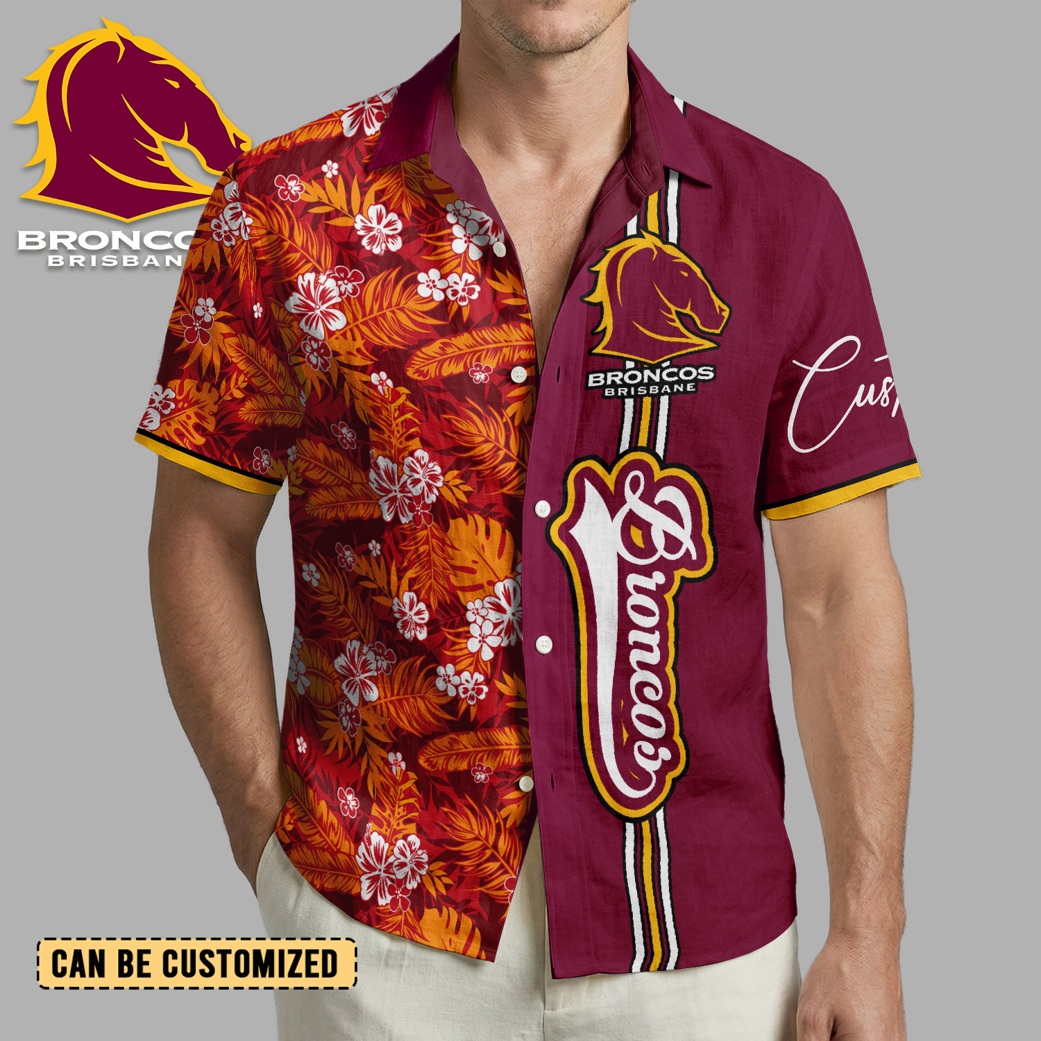 Auspiritmerch Brisbane Broncos Personalized Hawaiian Shirt Gift For Fans
