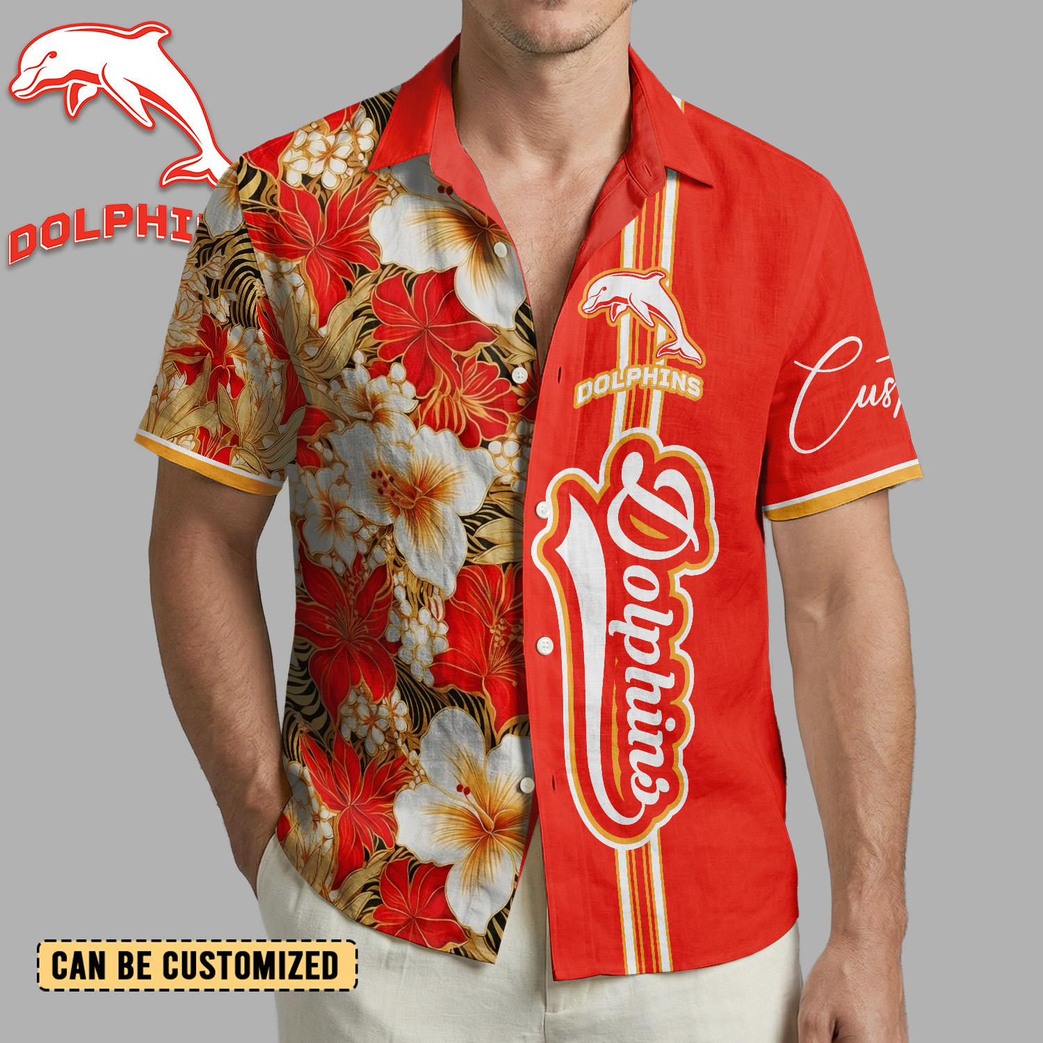 Auspiritmerch Dolphins Personalized Hawaiian Shirt Gift For Fans