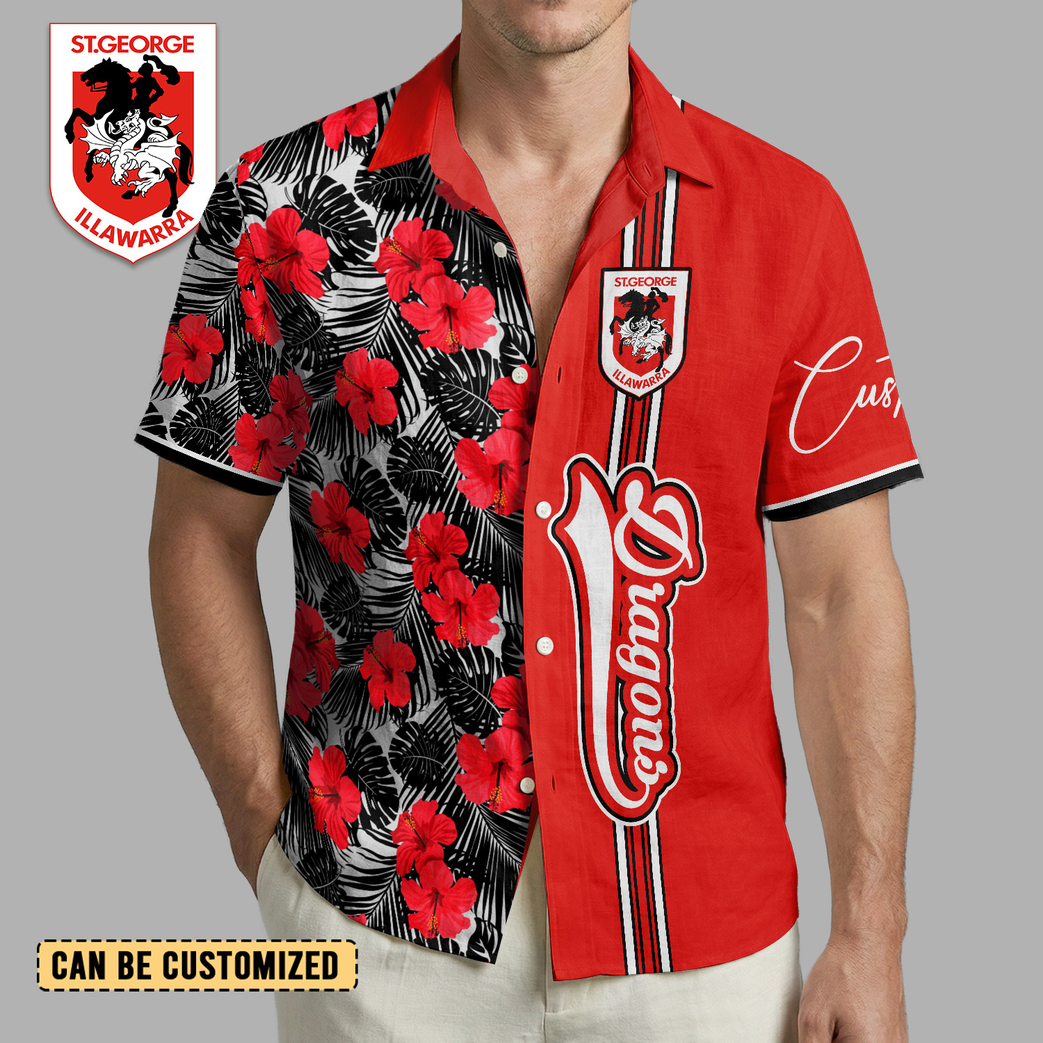 Auspiritmerch St. George Illawarra Dragons Personalized Hawaiian Shirt Gift For Fans