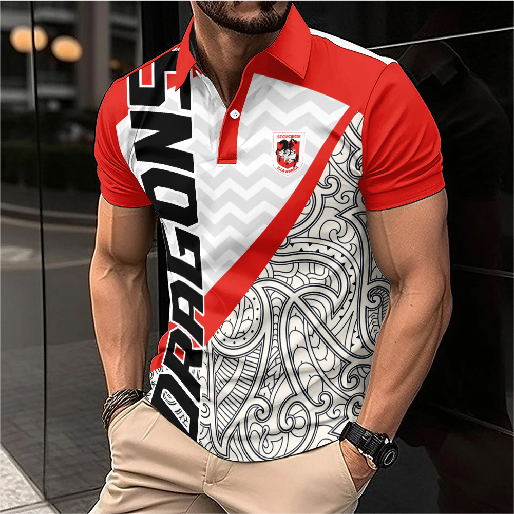 Auspiritmerch St. George Illawarra Dragons Personalized Polo Shirt Gift For Fans