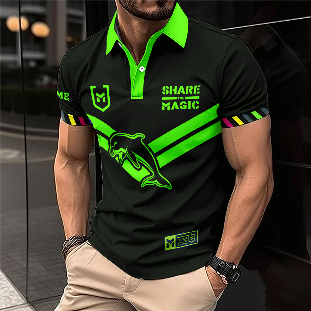 Auspiritmerch Dolphins x Magic Round Personalized Polo Shirt Gift For Fans