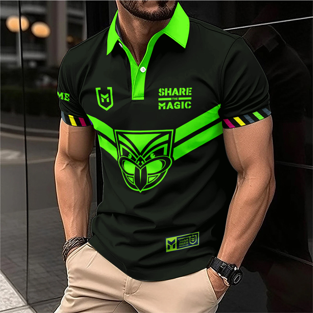 Auspiritmerch New Zealand Warriors x Magic Round Personalized Polo Shirt Gift For Fans
