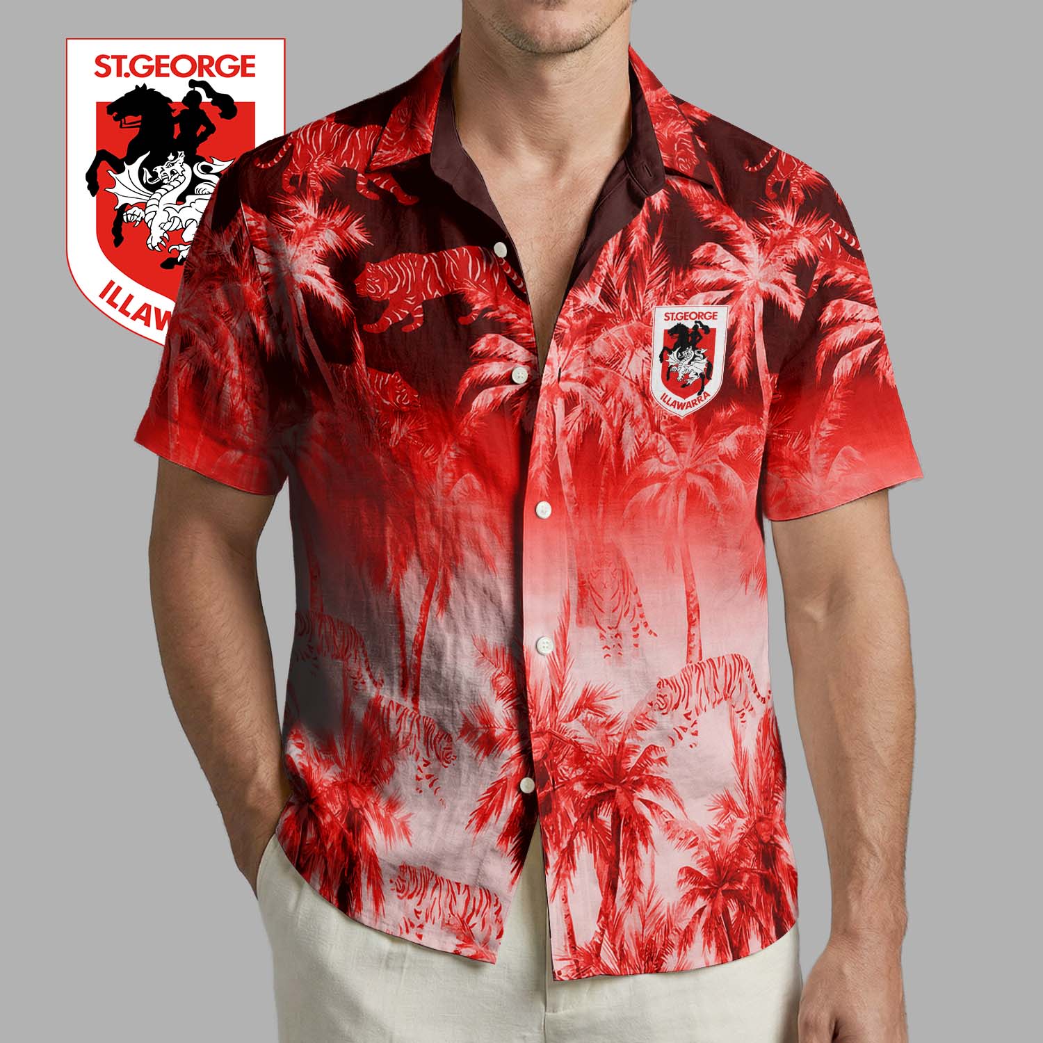 Auspiritmerch St. George Illawarra Dragons Personalized Hawaiian Shirt Gift For Fans