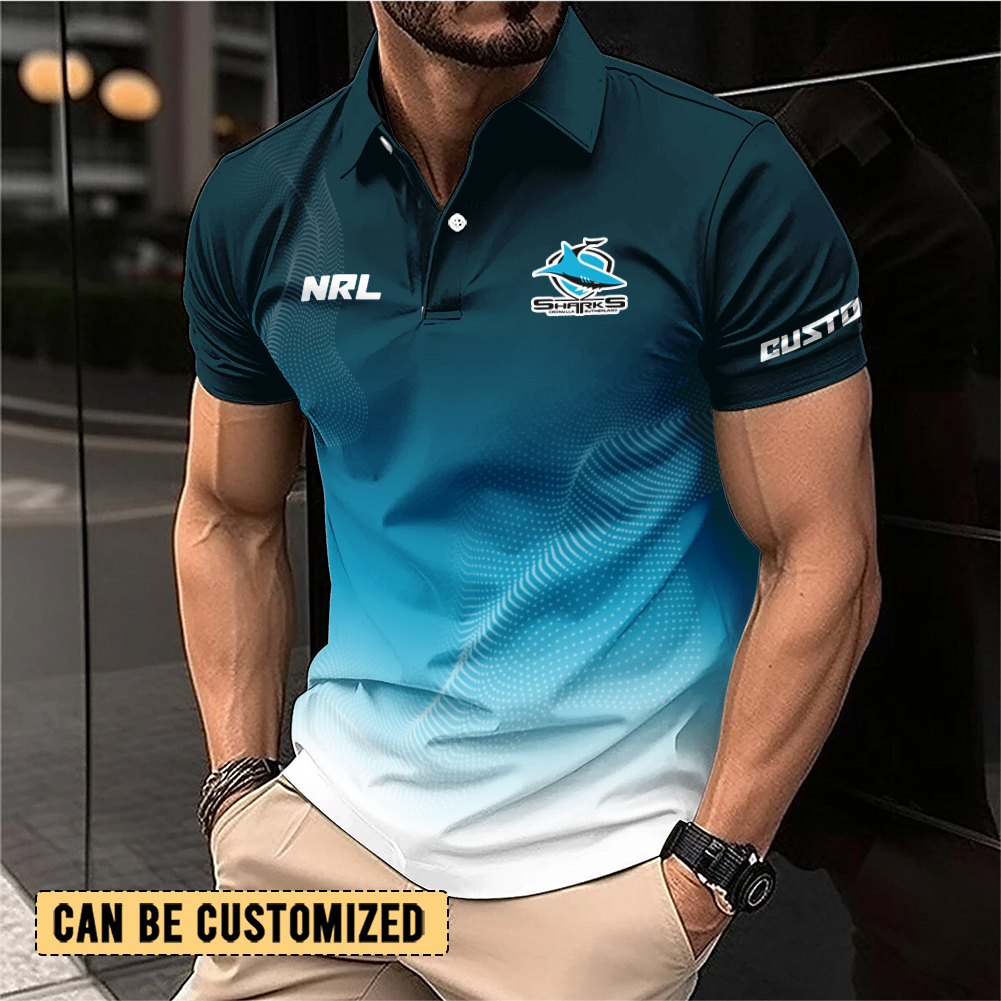 Auspiritmerch Cronulla-Sutherland Sharks Personalized Polo Shirt Gift For Fans