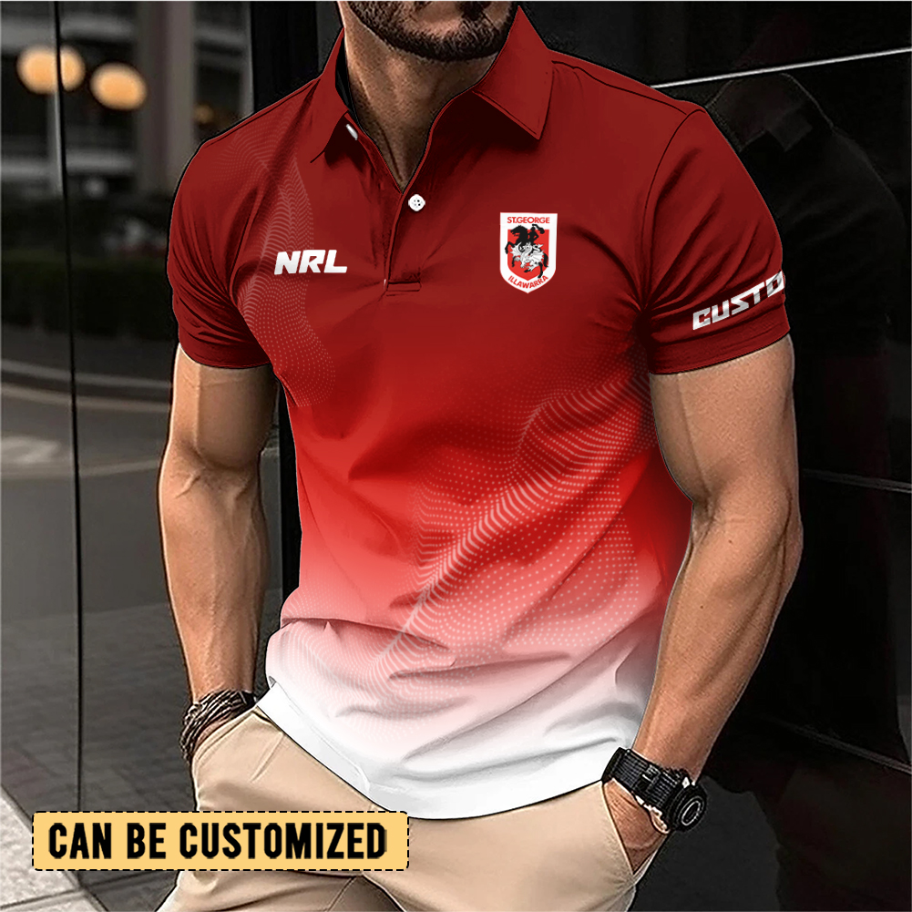 Auspiritmerch St. George Illawarra Dragons Personalized Polo Shirt Gift For Fans