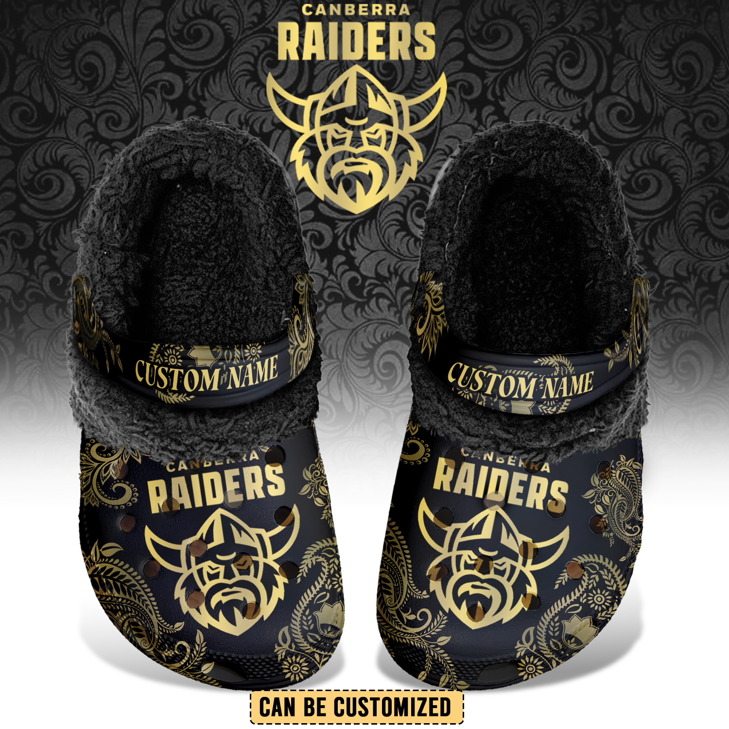 Auspiritmerch Canberra Raiders Crocs Crocband Fleece Lined Clogs Shoes Comfortable For Men Women and Kids In Winter