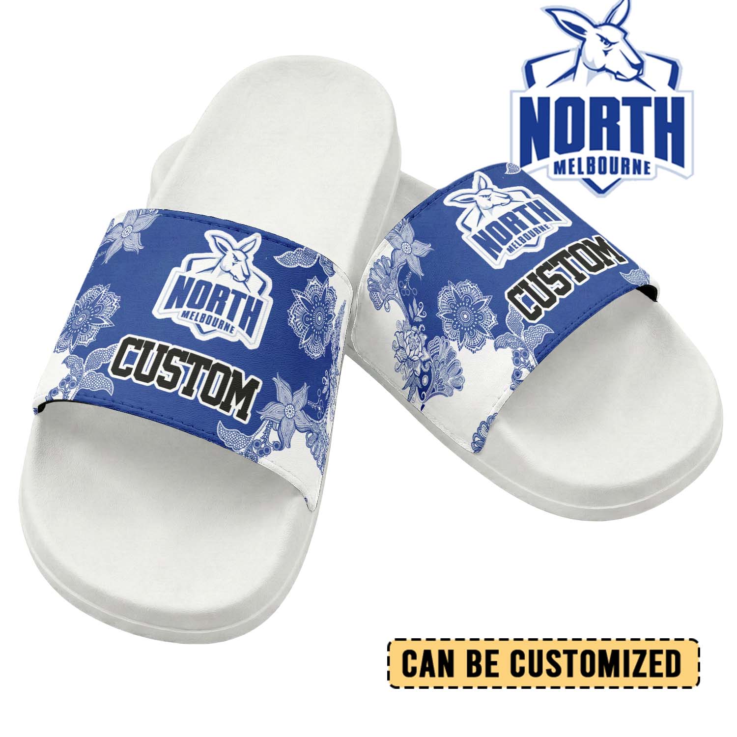Auspiritmerch North Melbourne Personalized Sports Slippers Gift For Fans