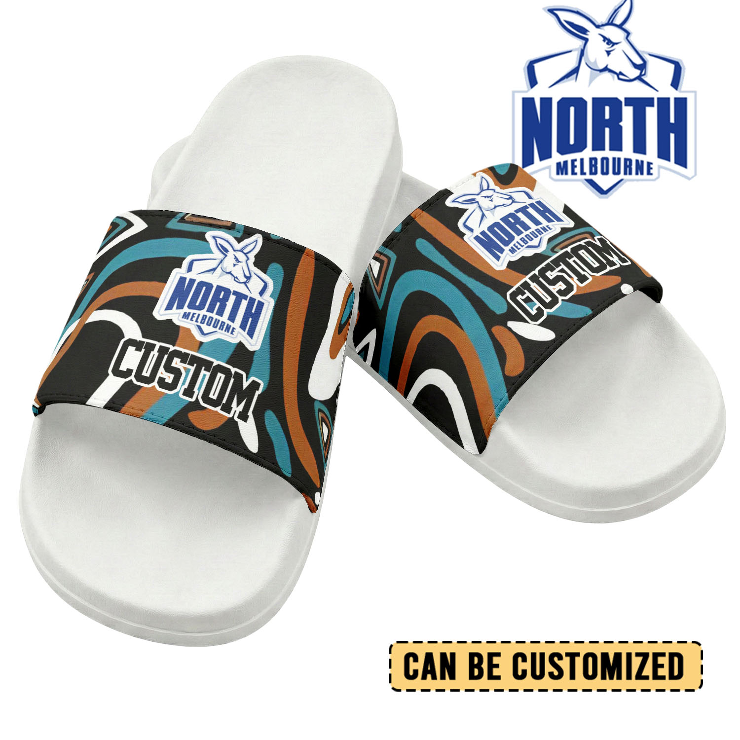 Auspiritmerch North Melbourne Personalized Sports Slippers Gift For Fans