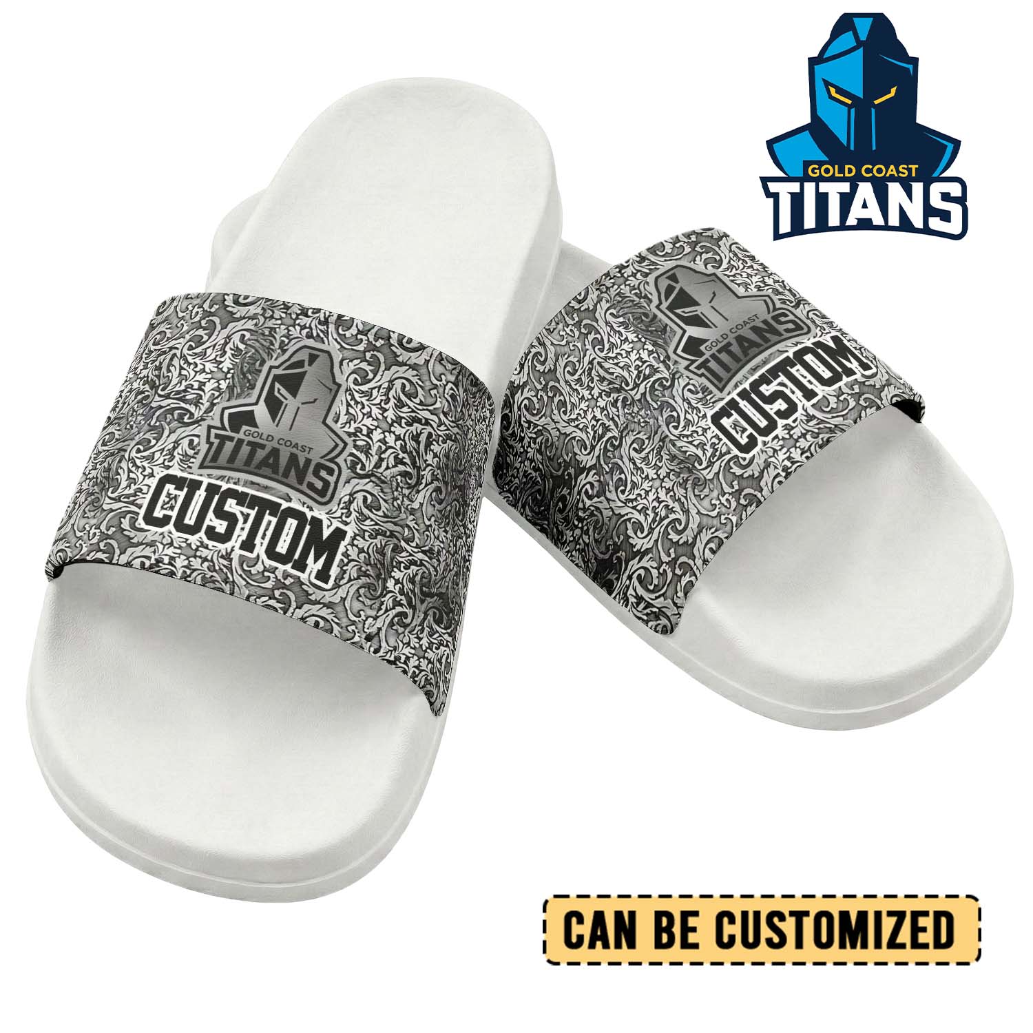 Auspiritmerch Gold Coast Titans Personalized Sports Slippers Gift For Fans